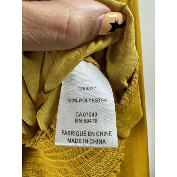 Rachel Zoe Gold Regency Old Money Rich Royal Wrap Front Pleated Crop Blouse XS - Picture 3 of 6